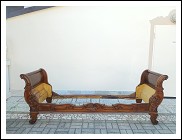 Letto a barca singolo. 258lx91hx88p