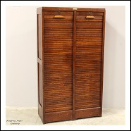 Antico classificatore schedario archivio serranda in rovere