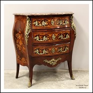 Antico cassettone com&ograve; Napoleone III intarsiato - epoca 800