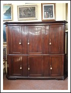 Credenza sacrestia antica a doppiocorpo modenese