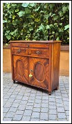 Credenza servante antica stretta lastronata noce