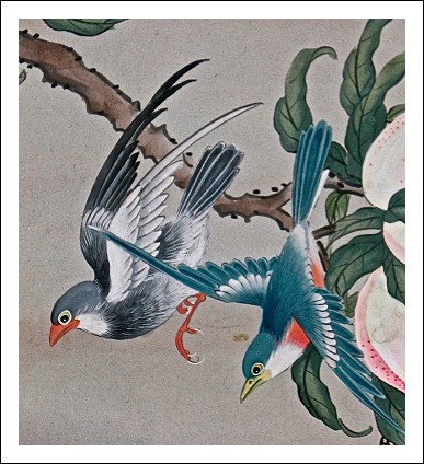 Scroll ( sei ) Cina, Dinastia Quing. Formano un unico paesaggio. XIX sec